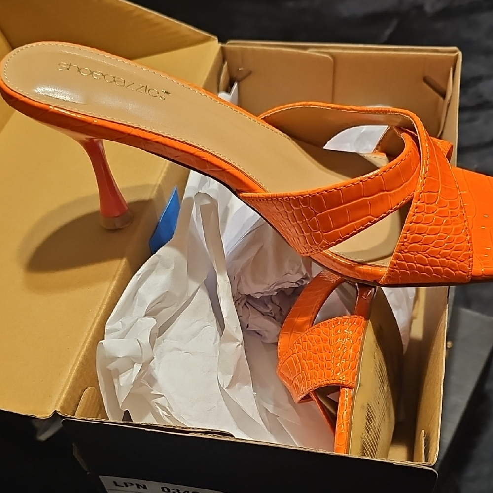 Steve Madden Vibrant Orange Croc Heels